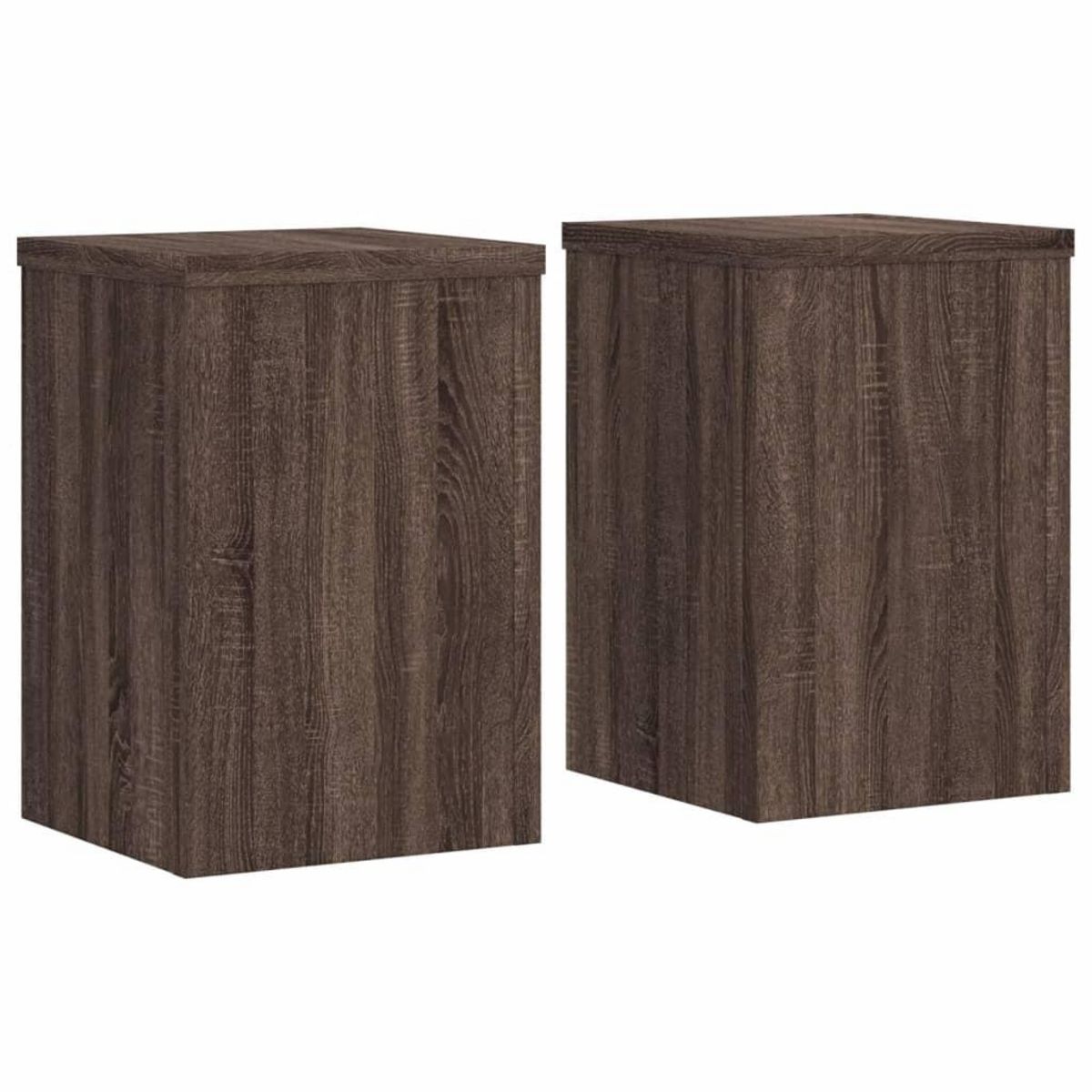 VIDAXL Supports pour plantes 2 pcs chene marron bois d'ingenierie