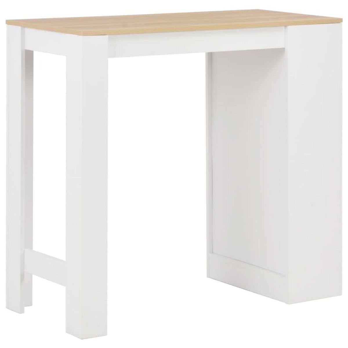 VIDAXL Table de bar avec etagere Blanc 110x50x103 cm