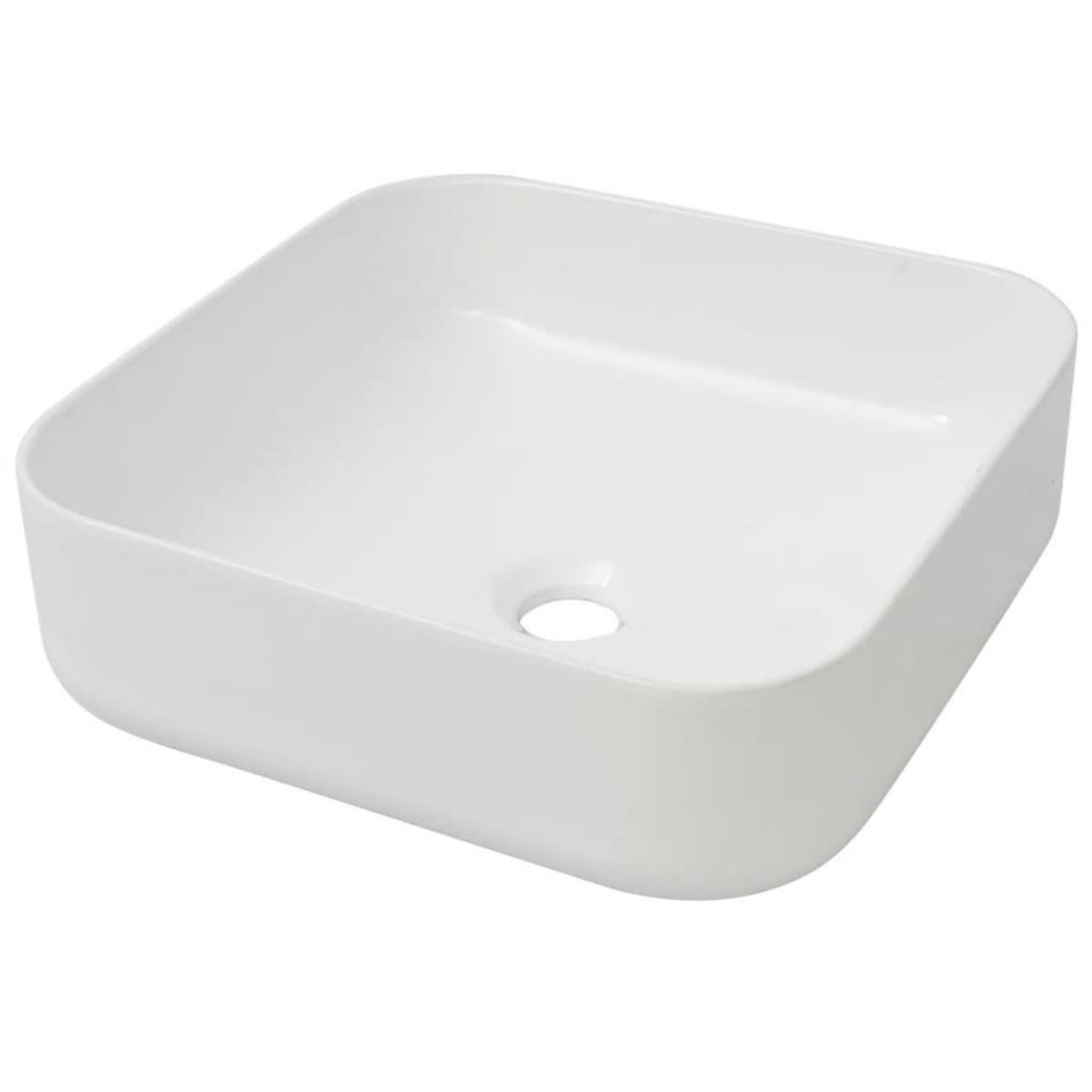 VIDAXL Lavabo carre Ceramique Blanc 39x39x13,5 cm