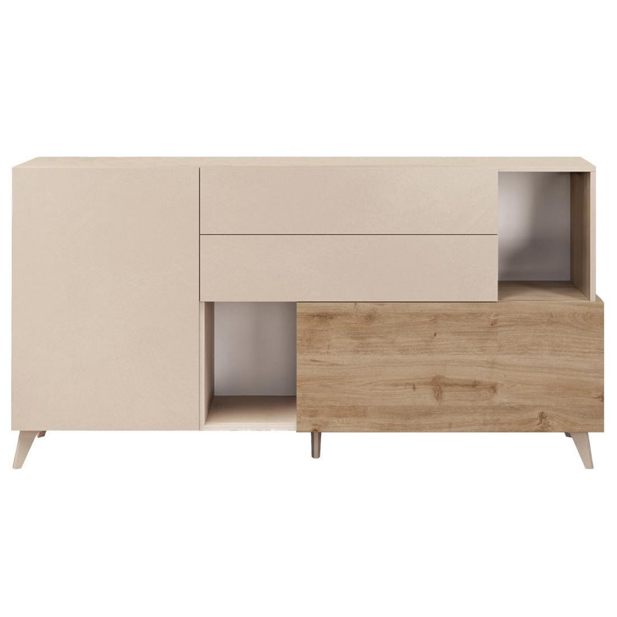 BEST MOBILIER Estelle - buffet bas - 2 portes et 2 tiroirs - 181 cm