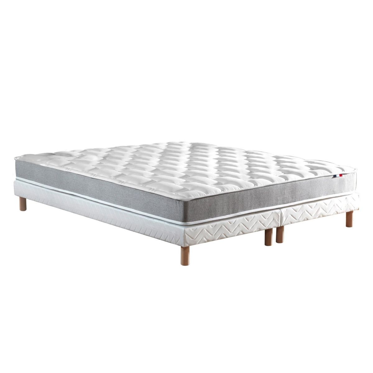 IDLITERIE Ensemble matelas mousse haute résilience CIRRUS avec sommier - confort français