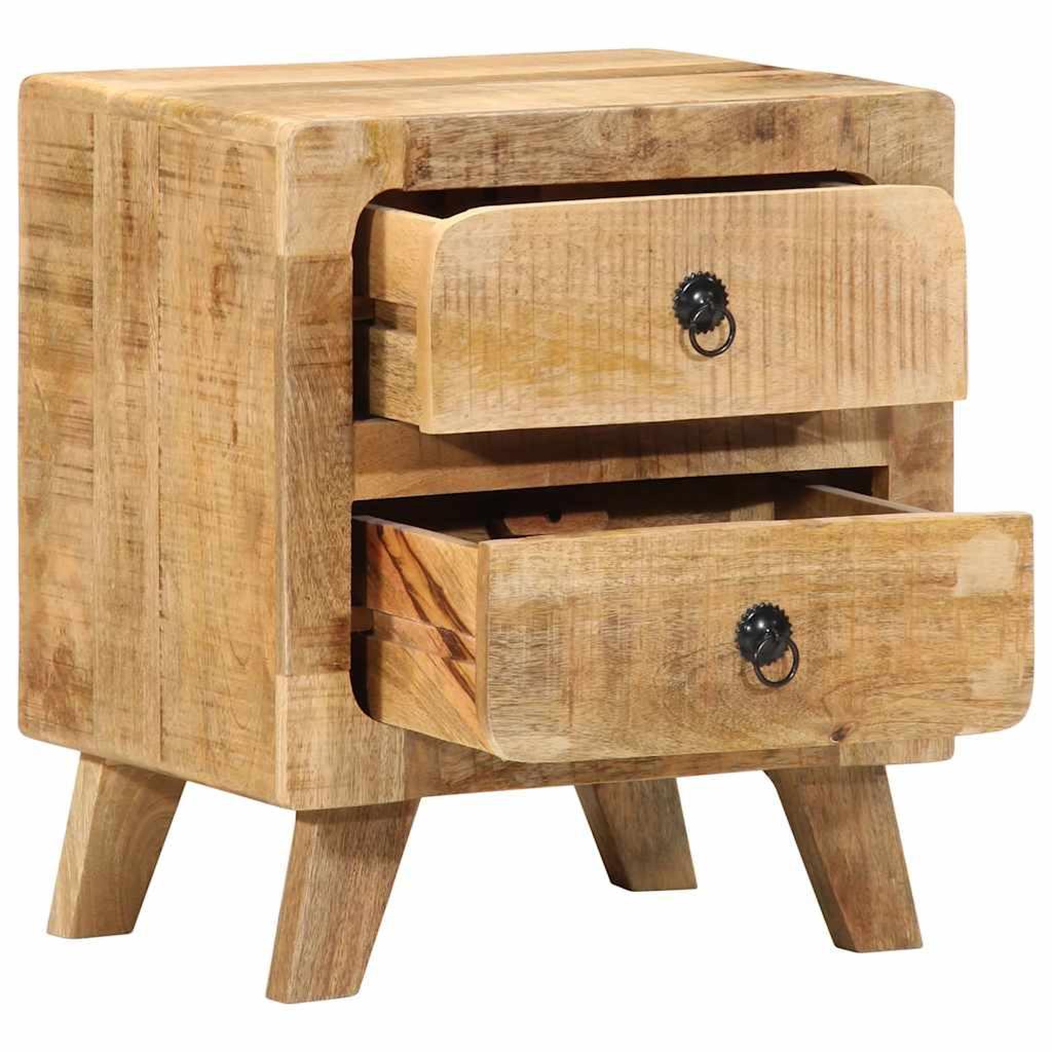 Voir la diapositive 5 : VIDAXL Table de chevet 2 pcs 40x32x46 cm bois massif de manguier brut