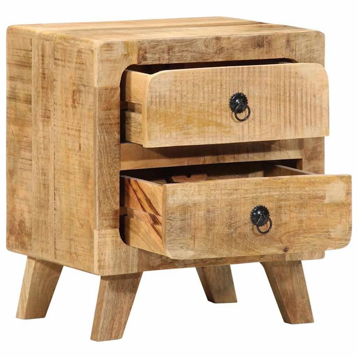 VIDAXL Table de chevet 2 pcs 40x32x46 cm bois massif de manguier brut