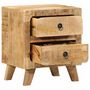 Voir la diapositive 5 : VIDAXL Table de chevet 2 pcs 40x32x46 cm bois massif de manguier brut