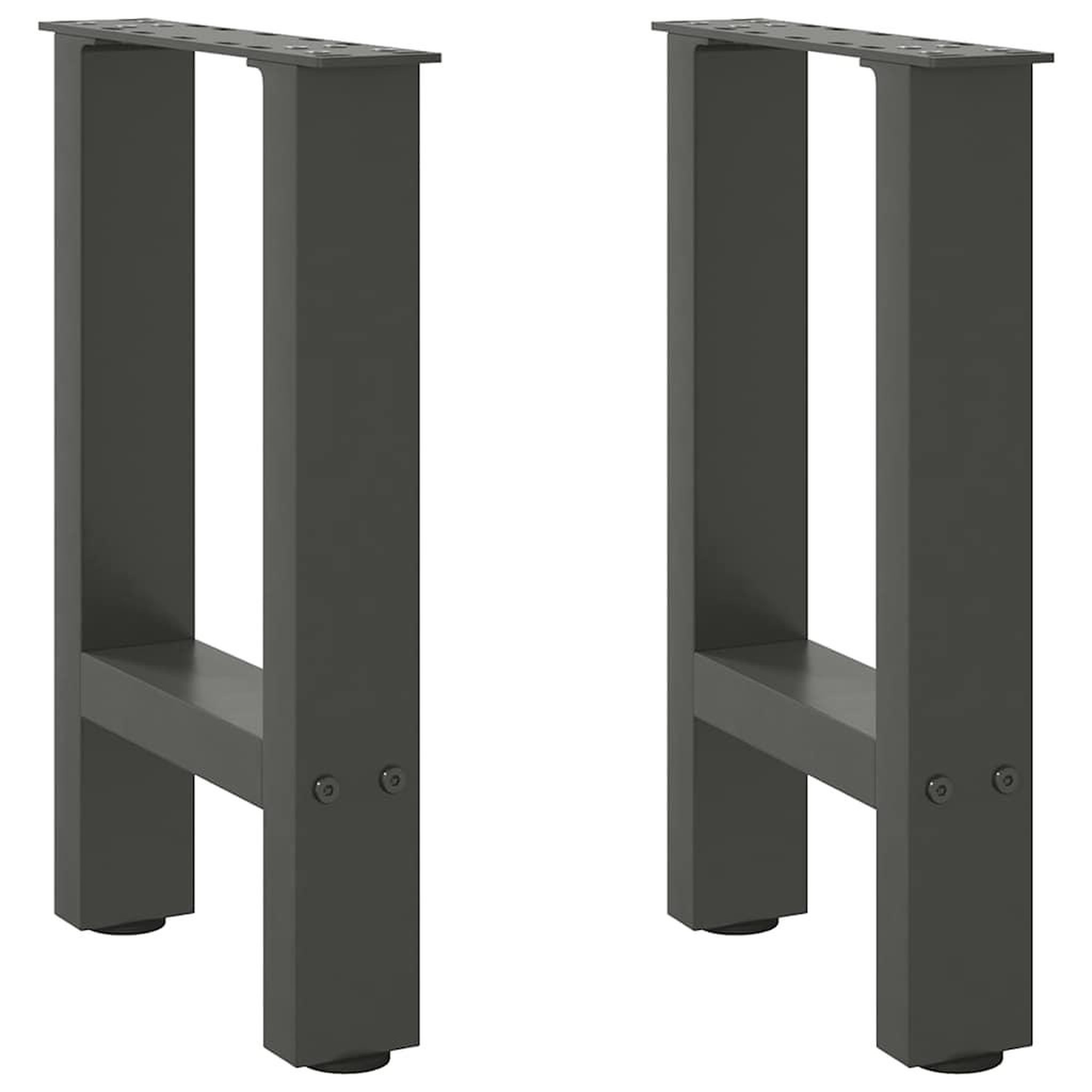 VIDAXL Pieds de table basse anthracite 2 pcs 28x(42-43) cm acier