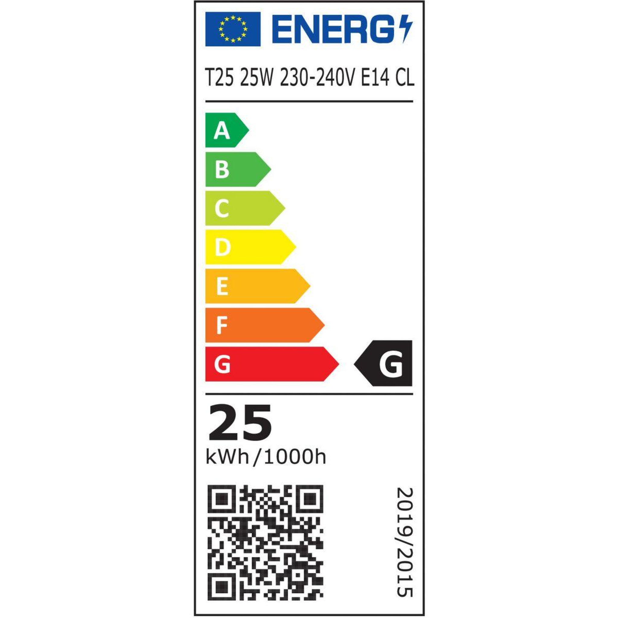 Voir la diapositive 3 : WPRO Ampoule E14 T25 25W 220V
