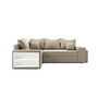 Voir la diapositive 2 : Canapé d'angle convertible réversible 5 places avec étagères et poufs intégrés AUSTIN XL