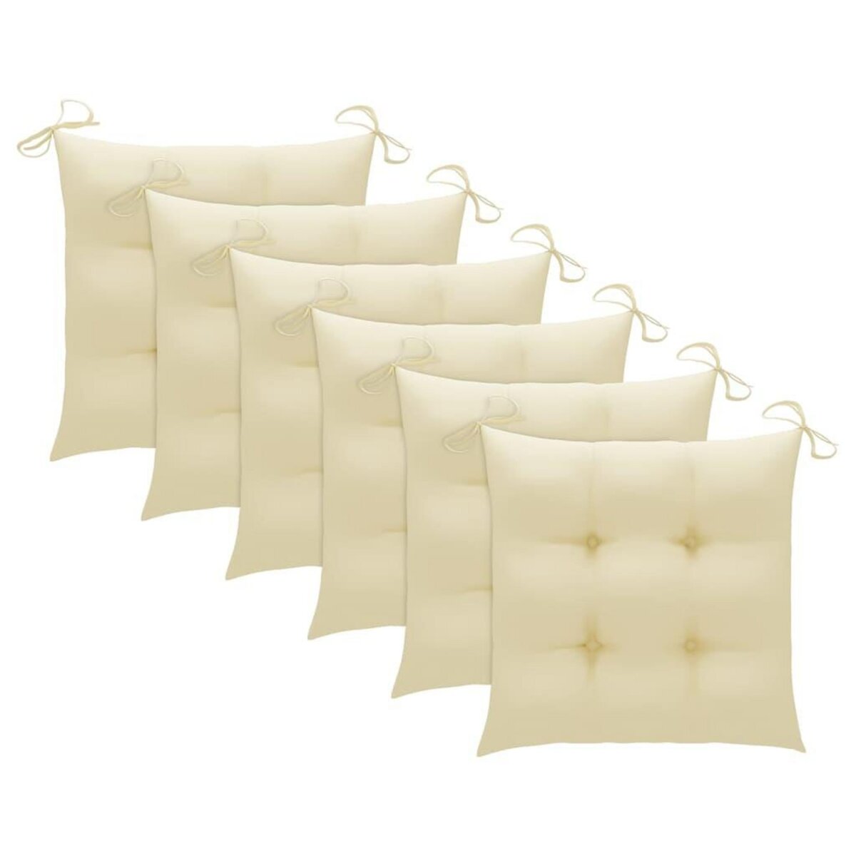 VIDAXL Chaises a manger d'exterieur lot de 6 et coussins Acacia massif