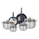 ELO Ensemble de 2 Poêles de cuisson 20 et 24 cm et 4 faitouts 14, 16, 20 et 24 cm Elo Prima Brillant