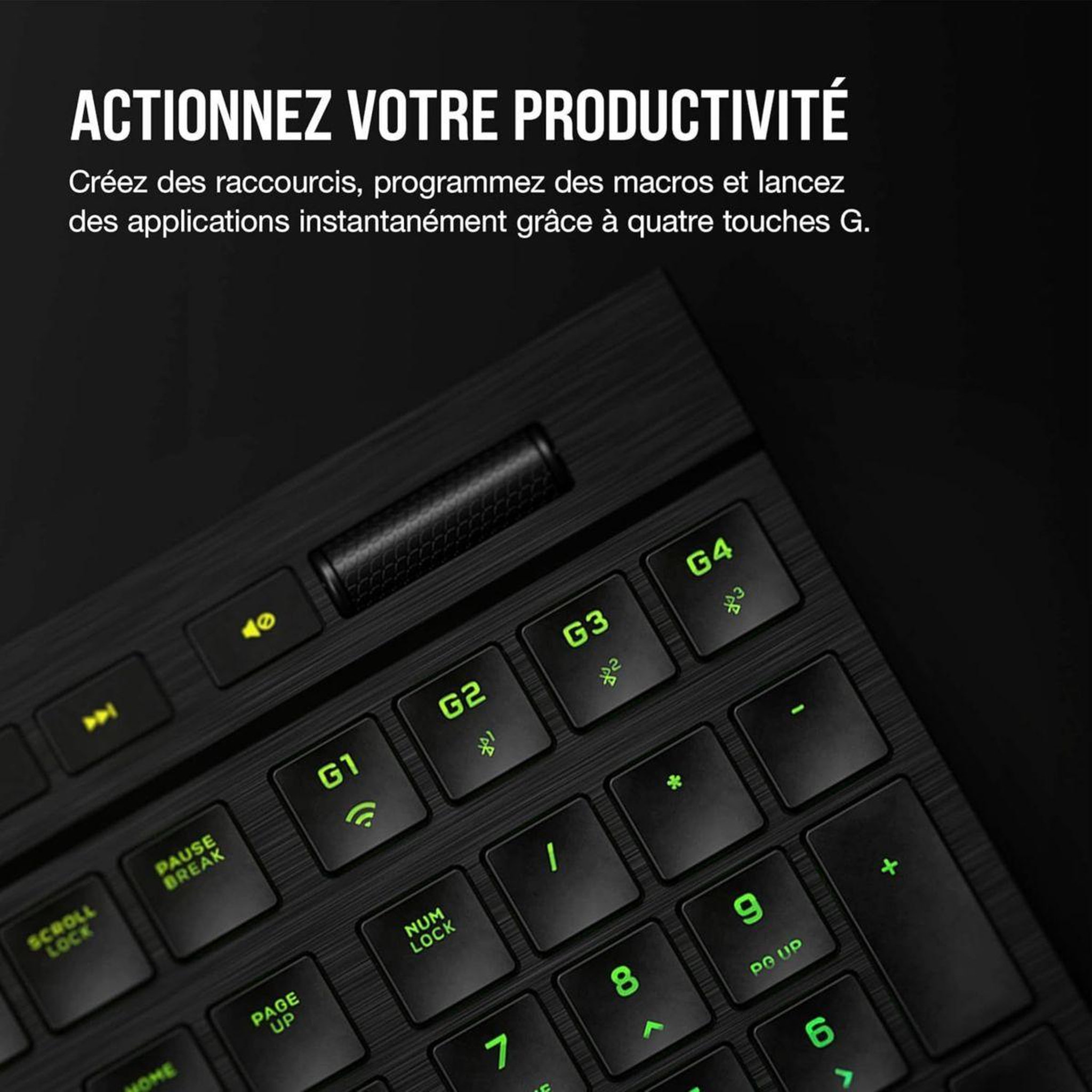 Voir la diapositive 5 : Corsair Clavier gamer sans fil K100 AIR Wireless