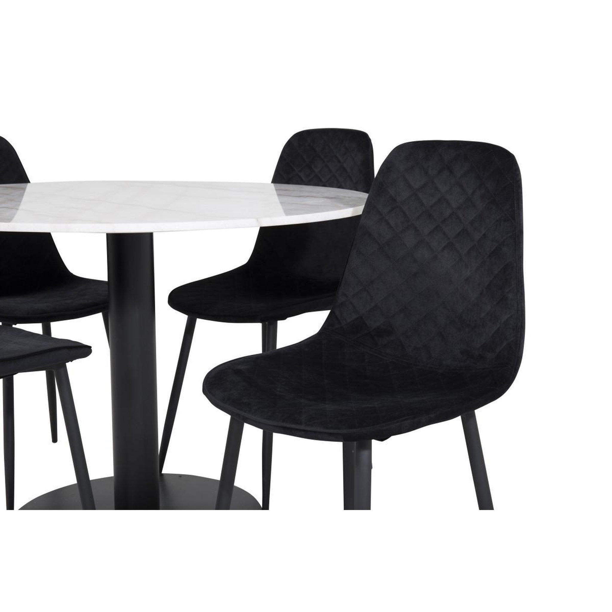 Voir la diapositive 2 : Paris Prix Ensemble Table à Manger & 4 Chaises Design  Estelle I & Polar  106cm Blanc & Noir