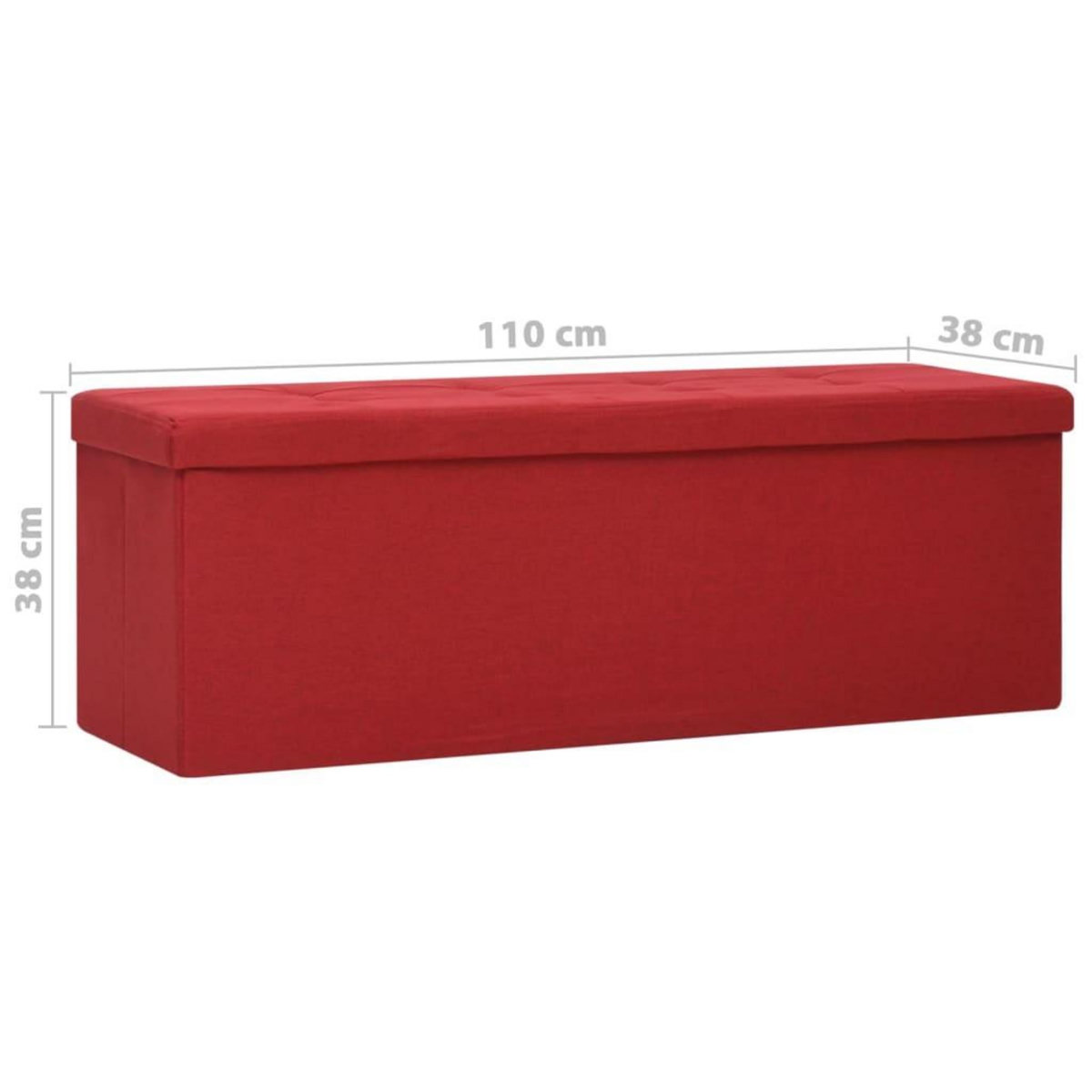 VIDAXL Banc de rangement pliable Rouge bordeaux Faux lin