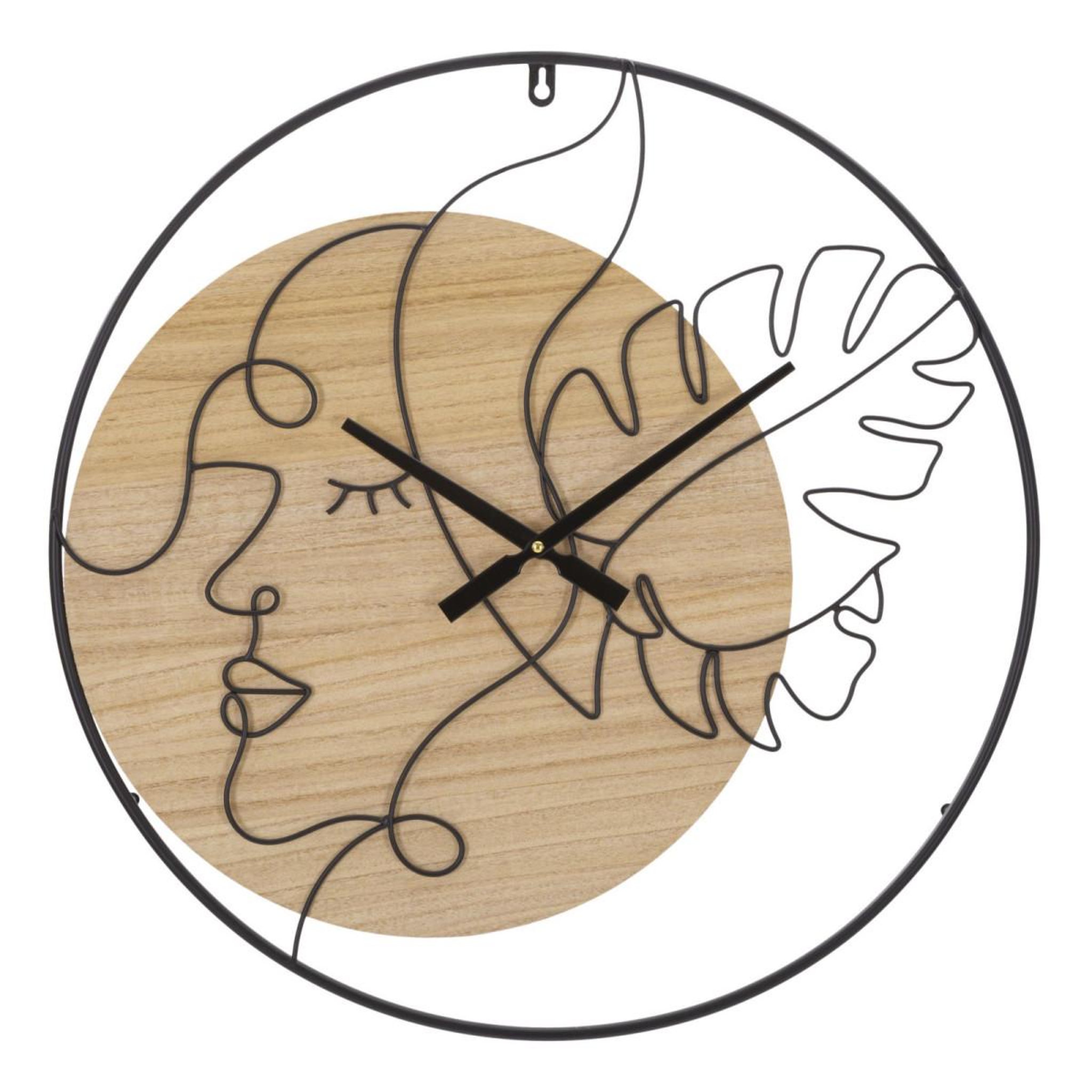 Paris Prix Horloge murale en métal  elegants  60cm naturel & noir
