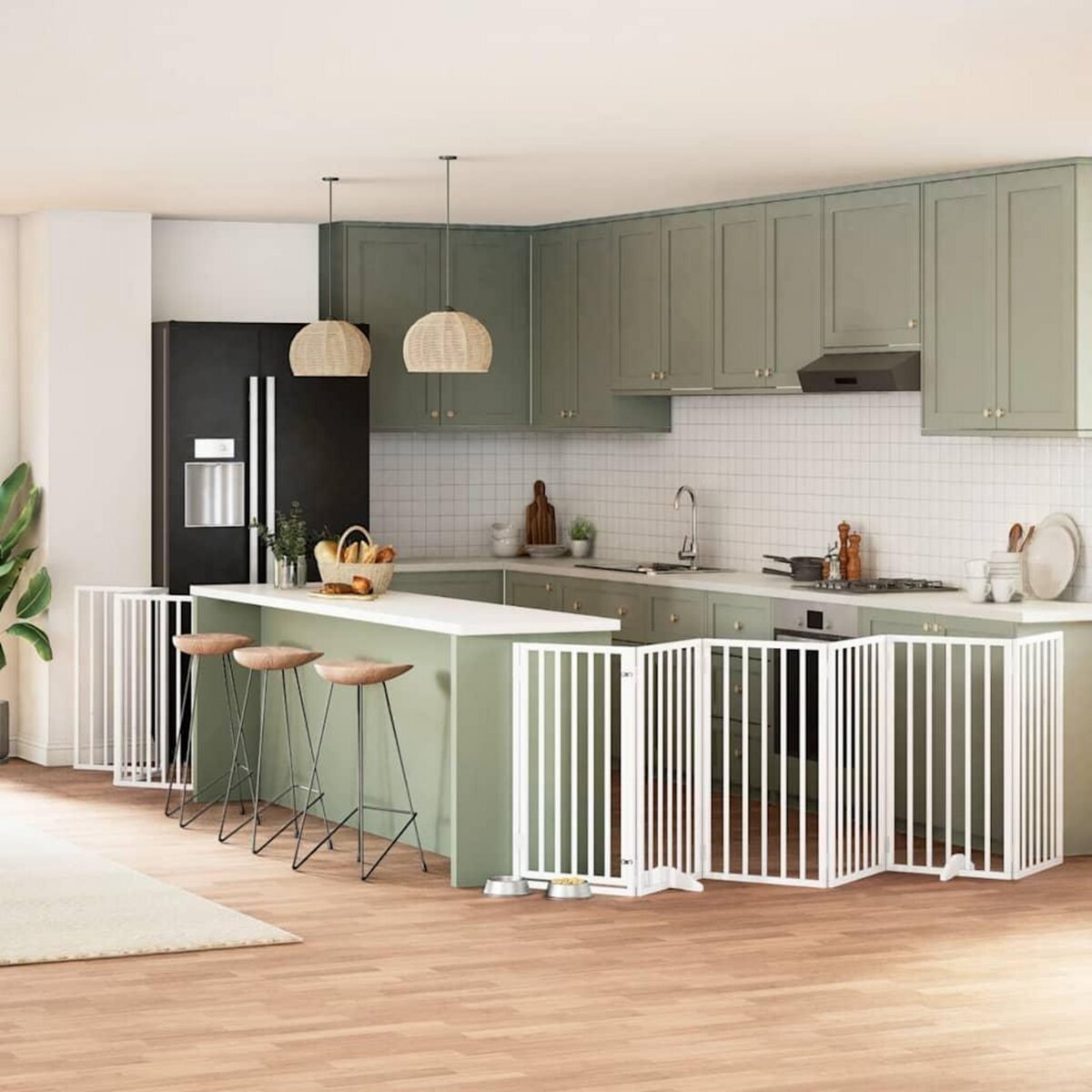 VIDAXL Barriere pour chien porte pliable 15 panneaux bois de peuplier