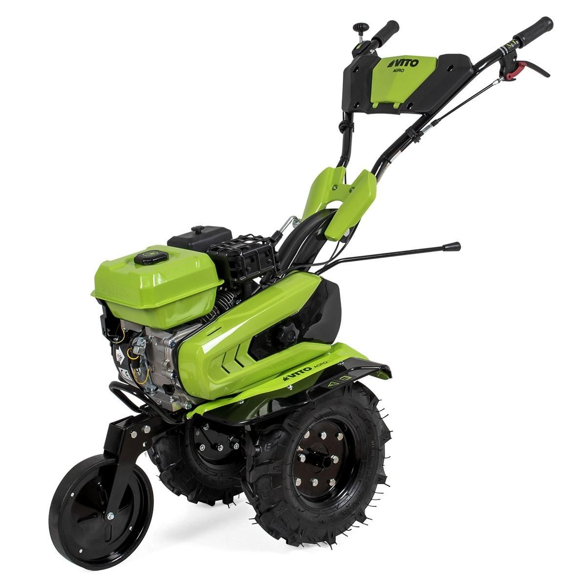 VITO Motoculteur à essence Moteur 4T 212 Cm3 7CV 5200W + Jeu de FRAISES + Butteur VITO