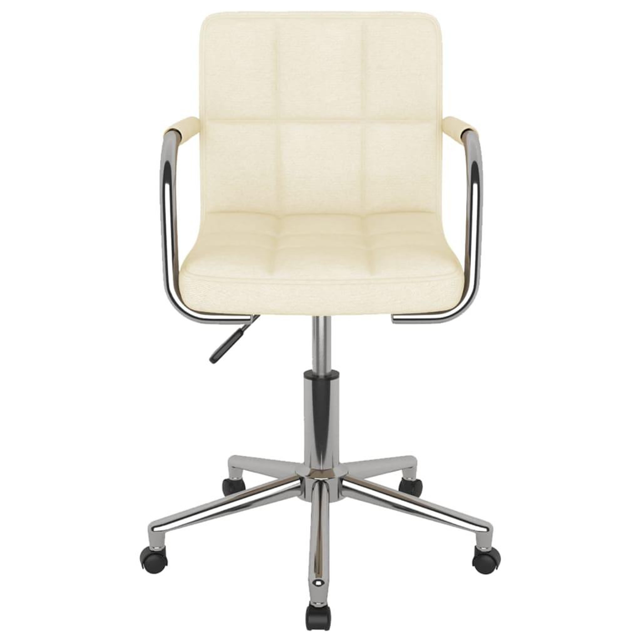 Voir la diapositive 3 : VIDAXL Chaise pivotante de bureau Creme Tissu
