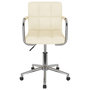 Voir la diapositive 3 : VIDAXL Chaise pivotante de bureau Creme Tissu