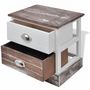Voir la diapositive 4 : VIDAXL Table de chevet 2 pcs Marron et Blanc