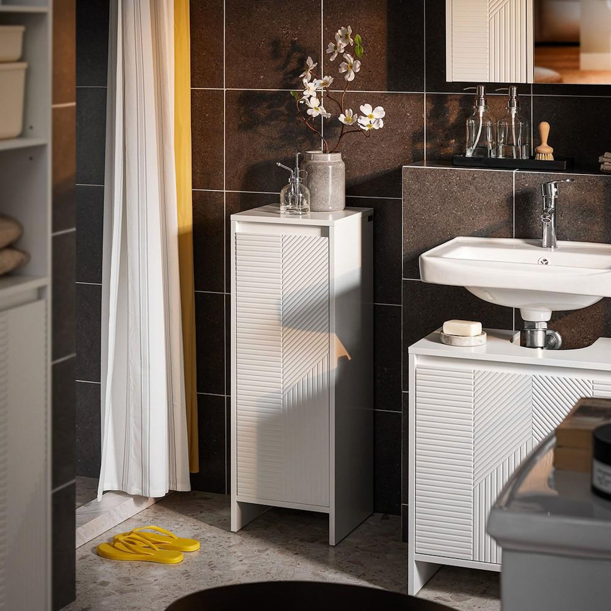 SOBUY SoBuy - Meuble De Buanderie à une porte - Blanc - 30x30x87cm - Moderne - BZR154-W