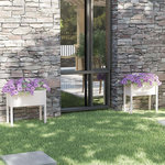 VIDAXL Jardinieres 2 pcs Blanc 70x31x70 cm Bois de pin massif