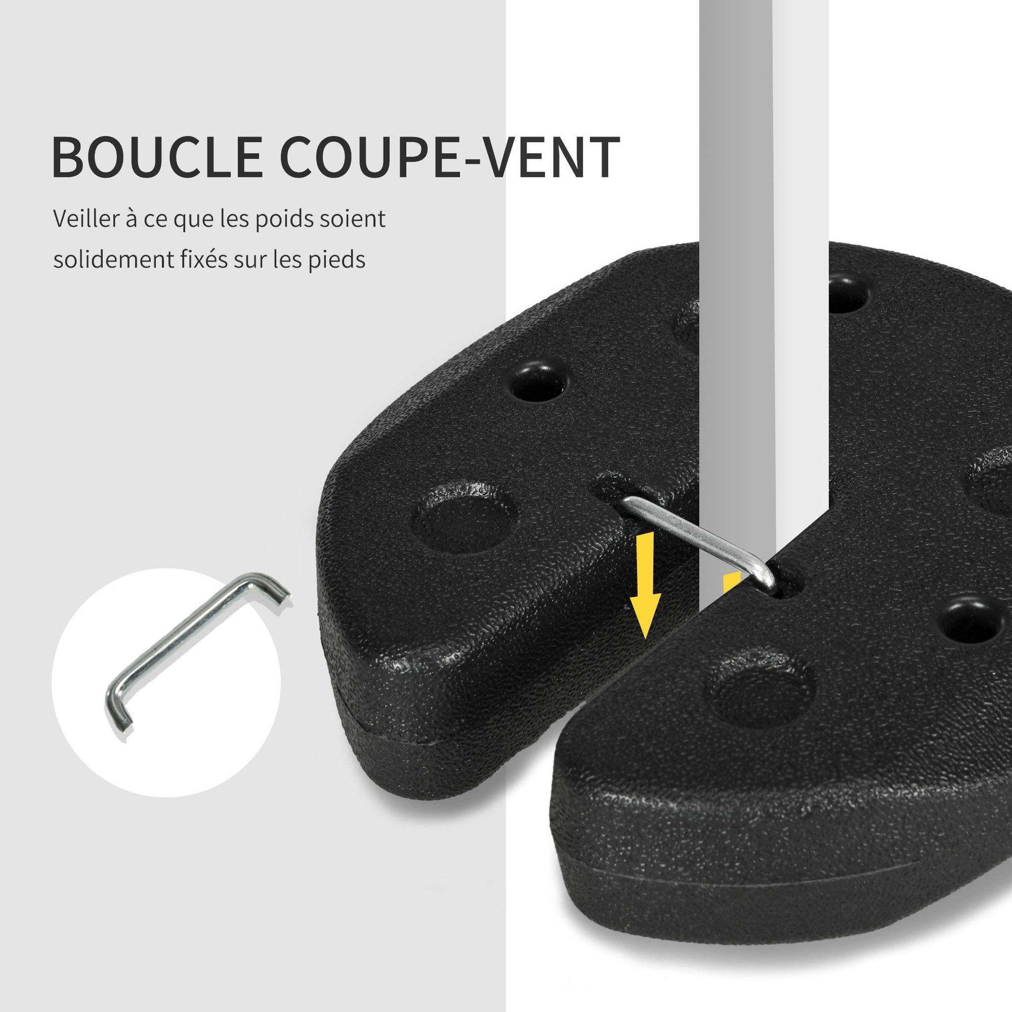 Voir la diapositive 6 : OUTSUNNY Lot de 4 poids de lestage pour tonnelle barnum tente dim. Ø 22 x 5,5H cm HDPE noir