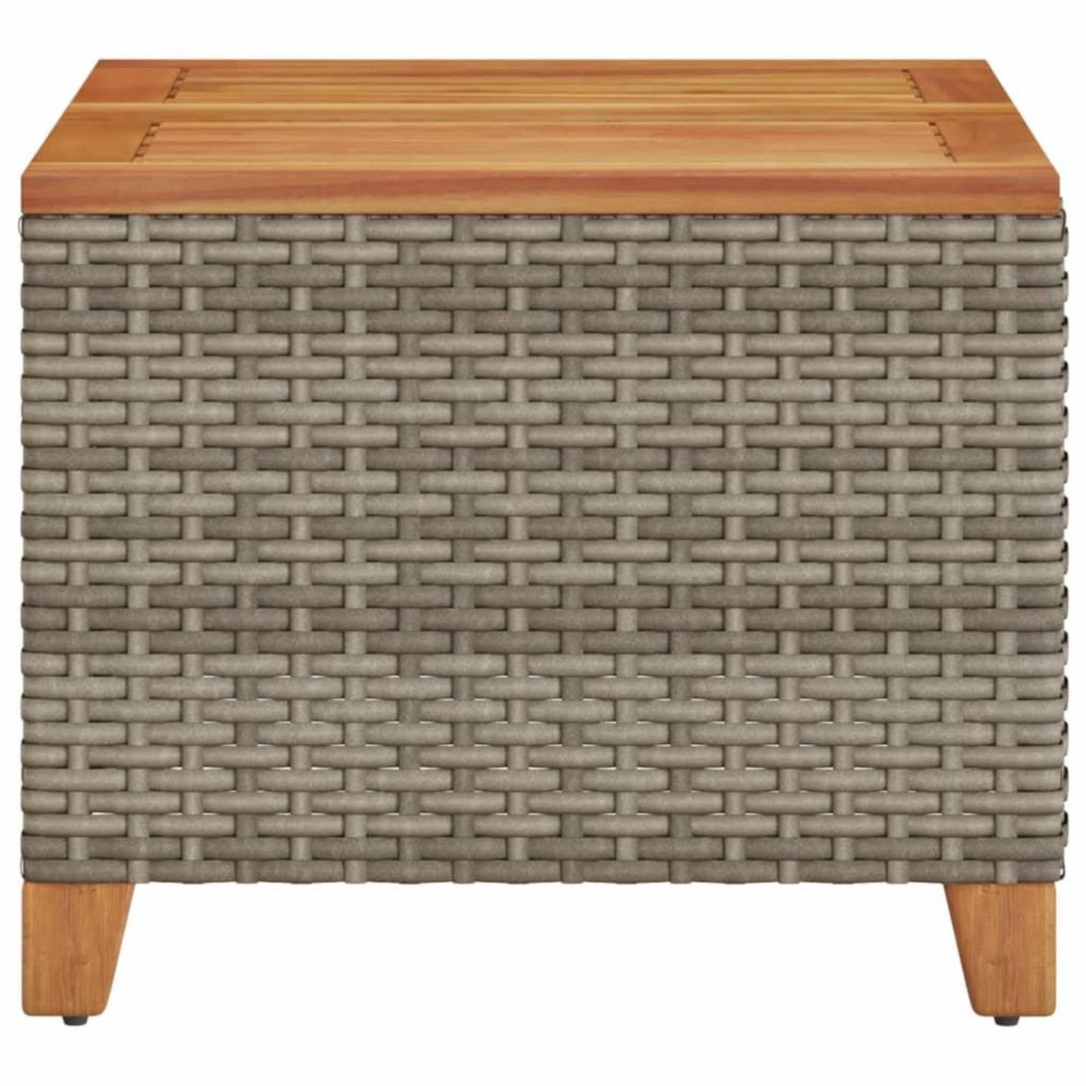 VIDAXL Table de jardin gris 45x45x37 cm resine tressee et bois acacia