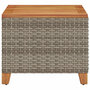 Voir la diapositive 5 : VIDAXL Table de jardin gris 45x45x37 cm resine tressee et bois acacia
