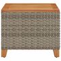 Voir la diapositive 5 : VIDAXL Table de jardin gris 45x45x37 cm resine tressee et bois acacia