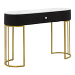 Paris Prix Console Design Effet Marbre  Montpellier  100cm Noir & Or
