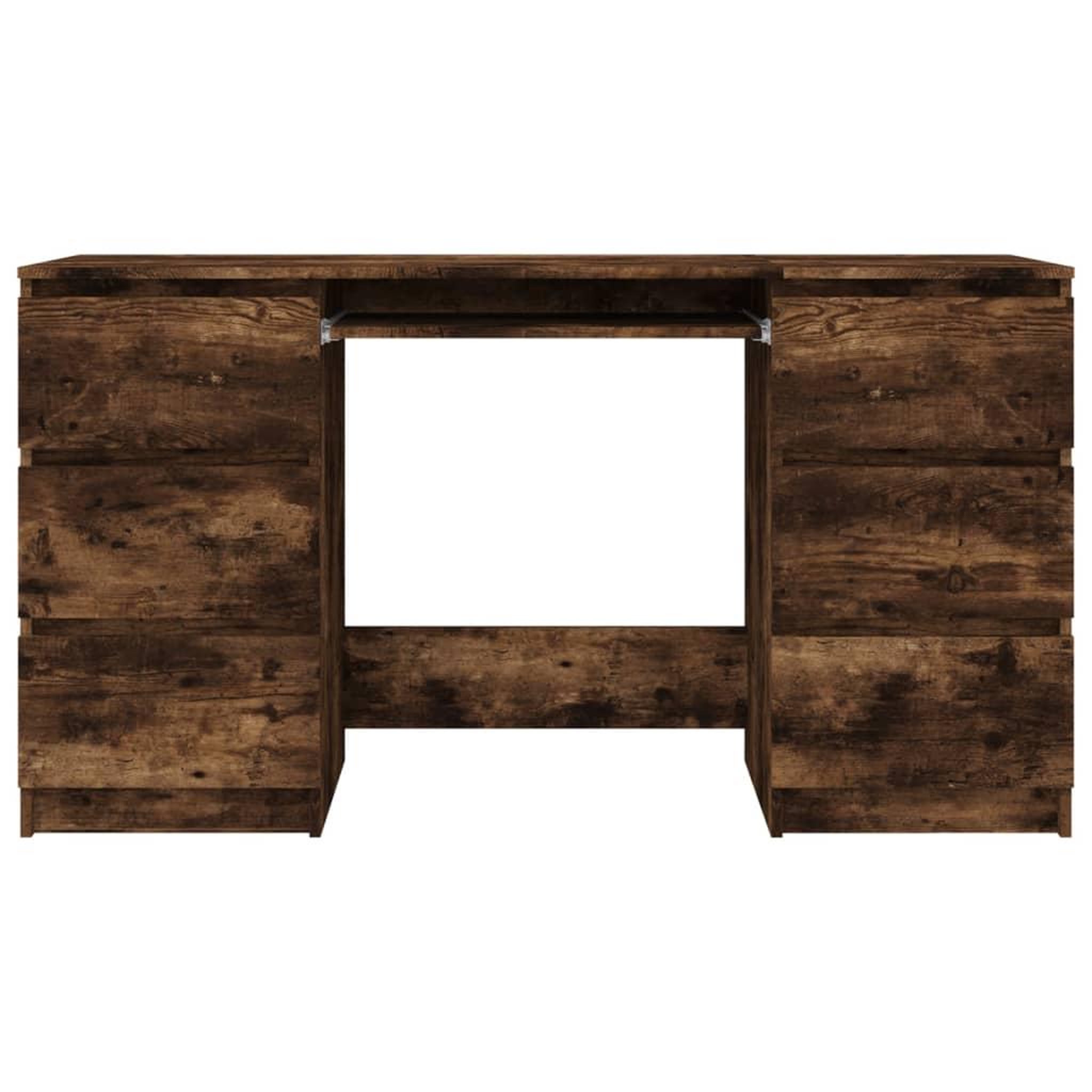 Voir la diapositive 3 : VIDAXL Bureau Chene fume 140x50x77 cm Bois d'ingenierie