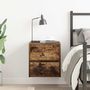 Voir la diapositive 3 : VIDAXL Table de chevet murale chene fume 38x34x40 cm