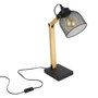 Voir la diapositive 1 : The Home Deco Factory Lampe à poser grille en métal noir et bois