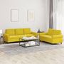 Voir la diapositive 1 : VIDAXL Ensemble de canapes 2 pcs avec coussins Jaune Velours