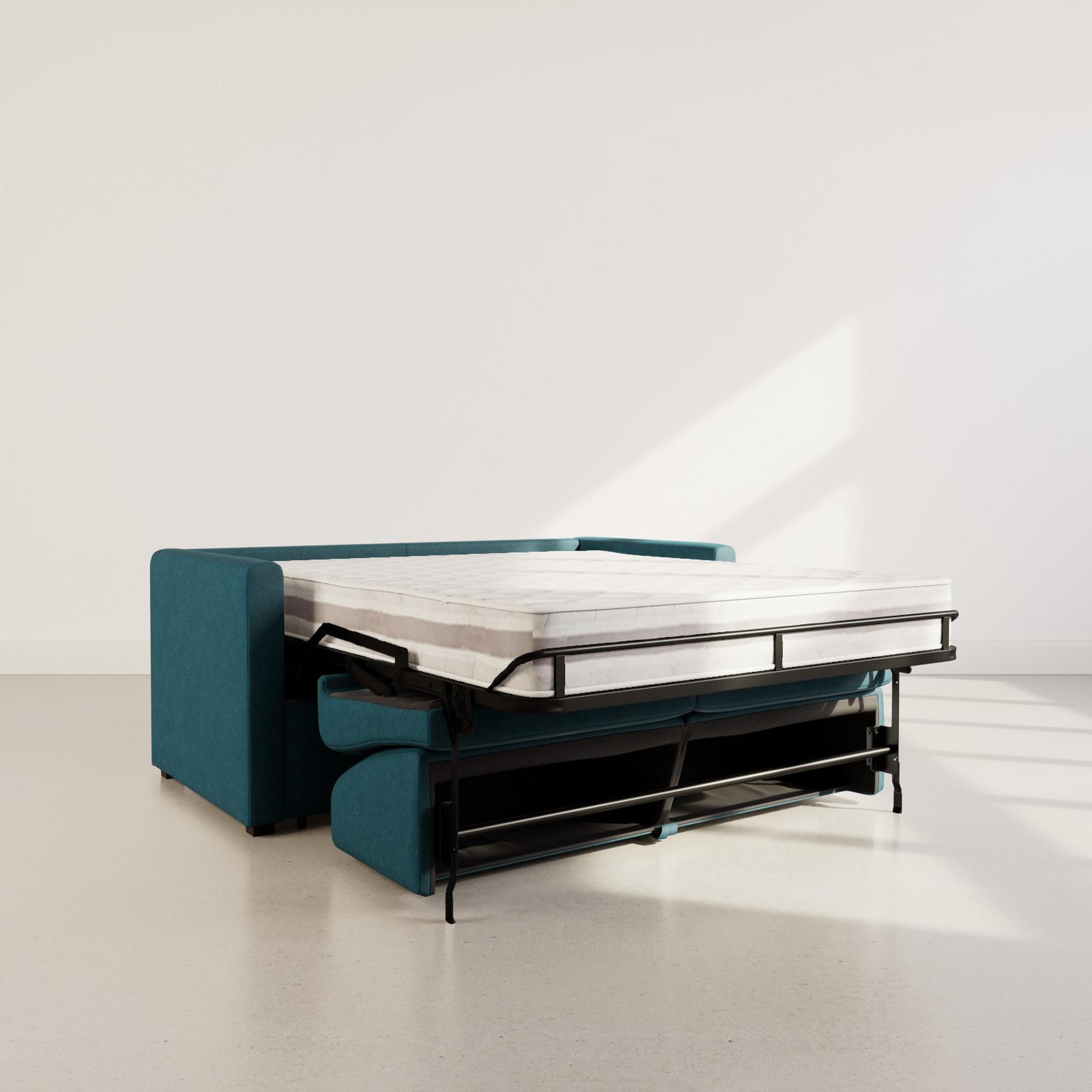 Voir la diapositive 2 : BEST MOBILIER Julia - canapé 3 places convertible express couchage quotidien 140 cm matelas 18 cm en tissu