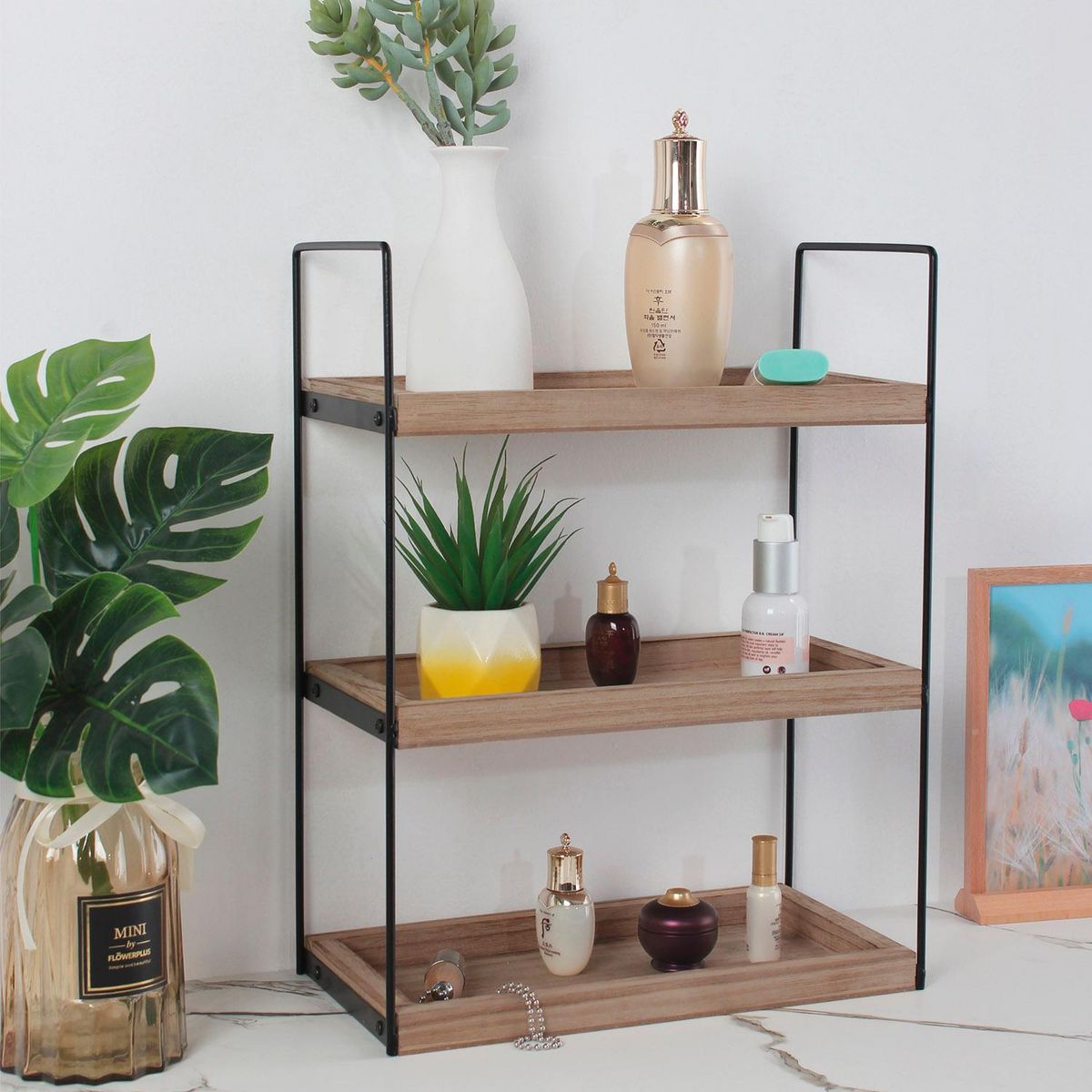 VS VENTA-STOCK Étagère Ero à 3 niveaux, bois de paulownia