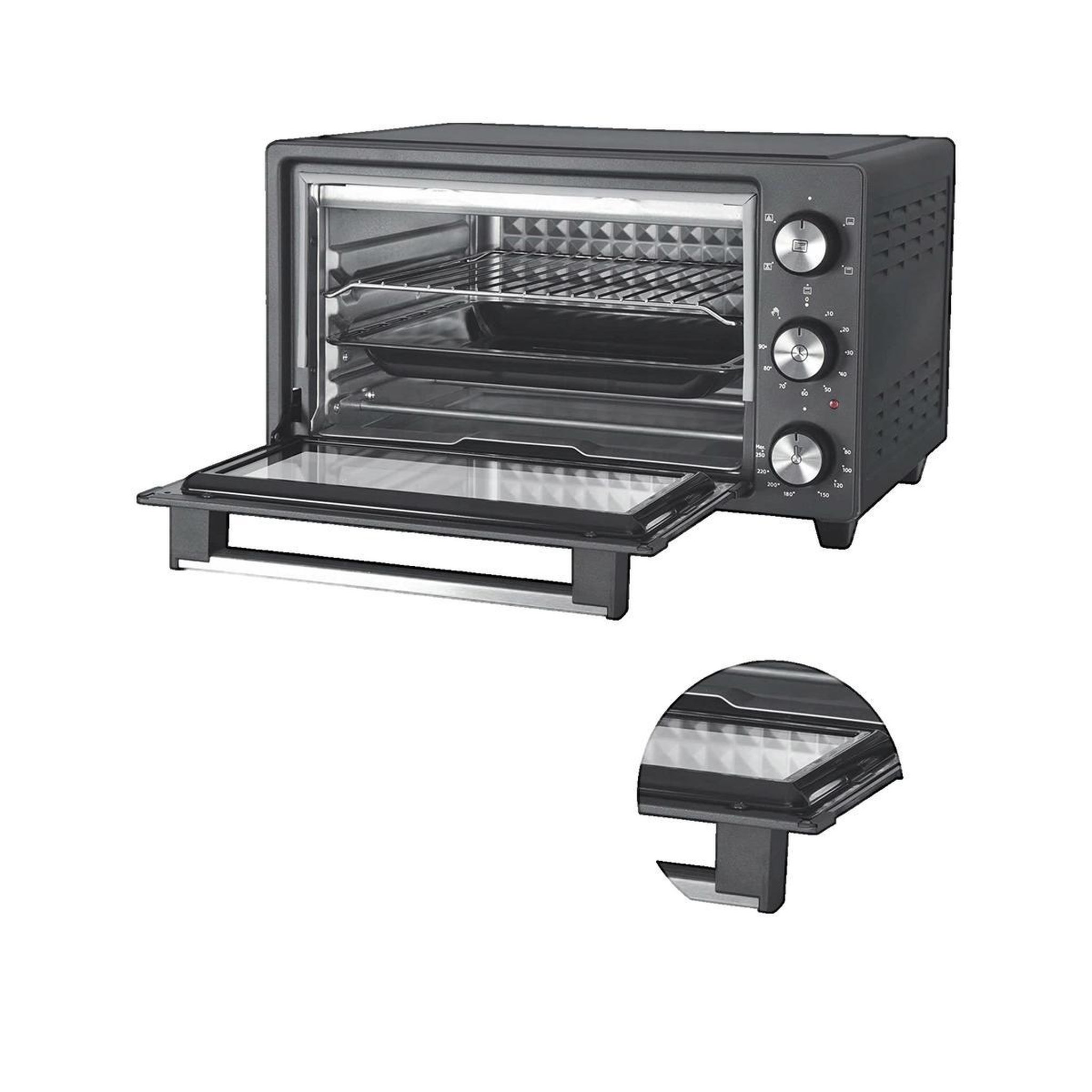Voir la diapositive 2 : ICONIQ Mini-four icqn 20L 5 fonctions noir