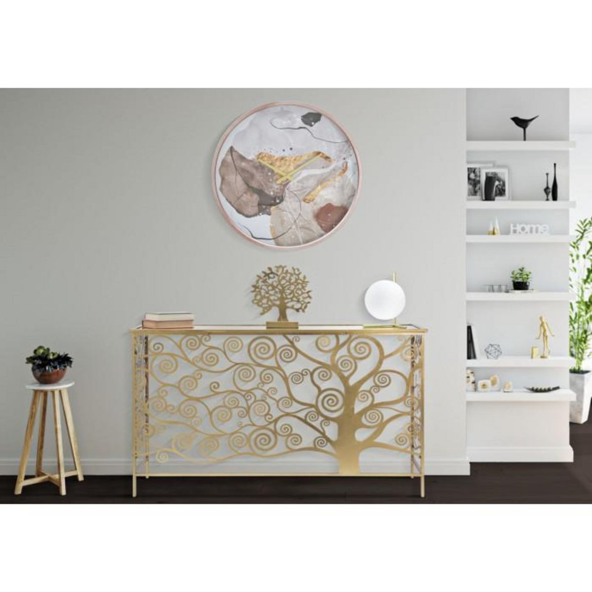 Paris Prix Horloge Murale en Verre  Art Pink  60cm Multicolore