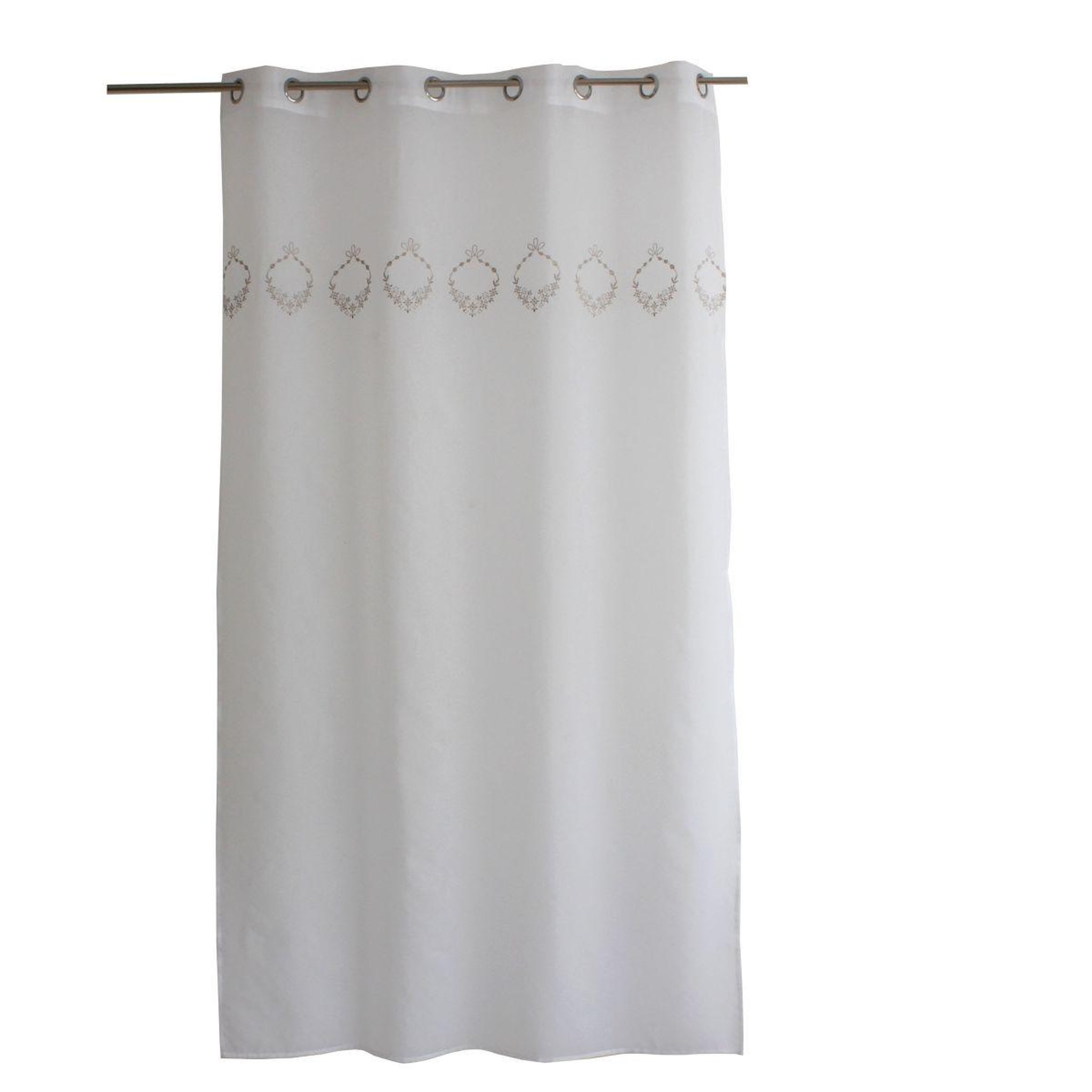 Voir la diapositive 2 : ENJOY HOME Rideau voilage brodé  sara  140x240cm beige