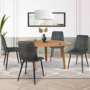 Voir la diapositive 2 : ID MARKET Lot de 4 chaises MILA en velours gris foncé pour salle à manger
