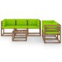 Voir la diapositive 2 : VIDAXL Salon de jardin 6 pcs avec coussins vert brillant