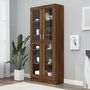 Voir la diapositive 1 : VIDAXL Armoire a vitrine Chene brun 82,5x30,5x185,5cm Bois ingenierie
