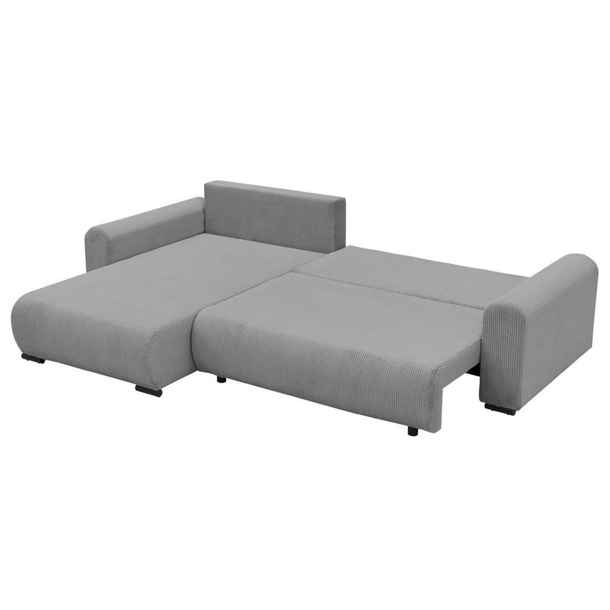 BEST MOBILIER Rosalie - canapé d'angle réversible 4 places convertible avec coffre en velours côtelé