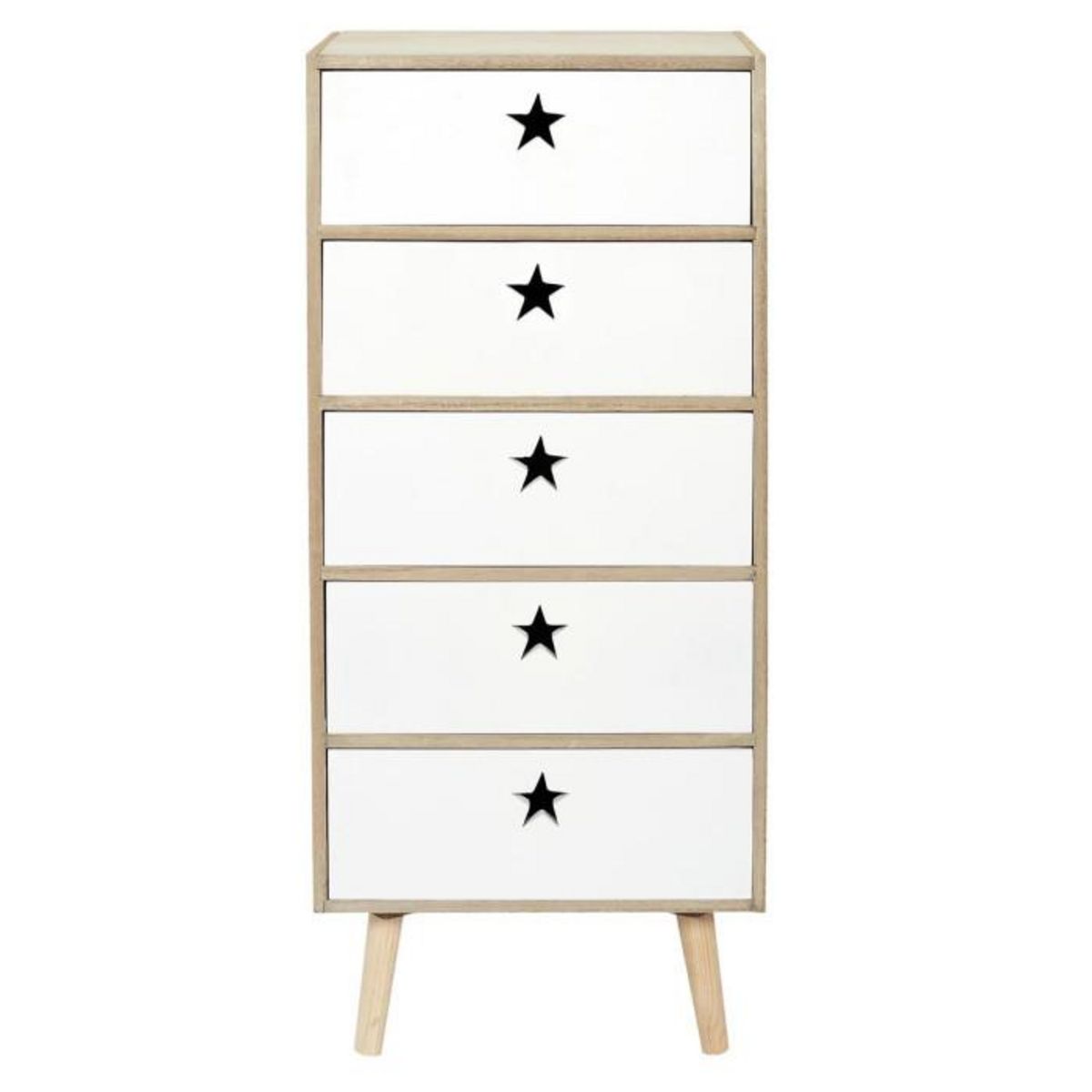 Paris Prix Chiffonnier Enfant  Like a Star  91cm Blanc & Beige