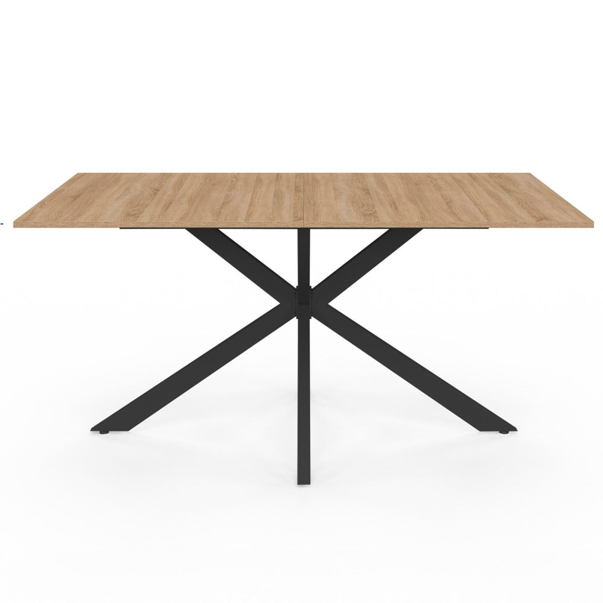 Voir la diapositive 3 : ID MARKET Table à manger rectangle alix 8 personnes pied araignée bois et noir 160 cm