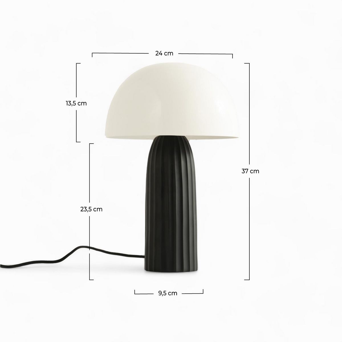 Rendez vous déco Lampe en métal blanche et noire - Joy