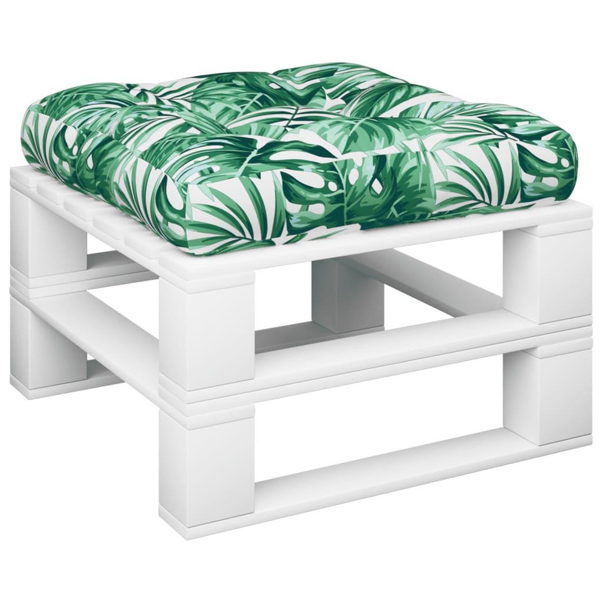 Voir la diapositive 3 : VIDAXL Coussin de palette motif de feuilles 58x58x10 cm tissu
