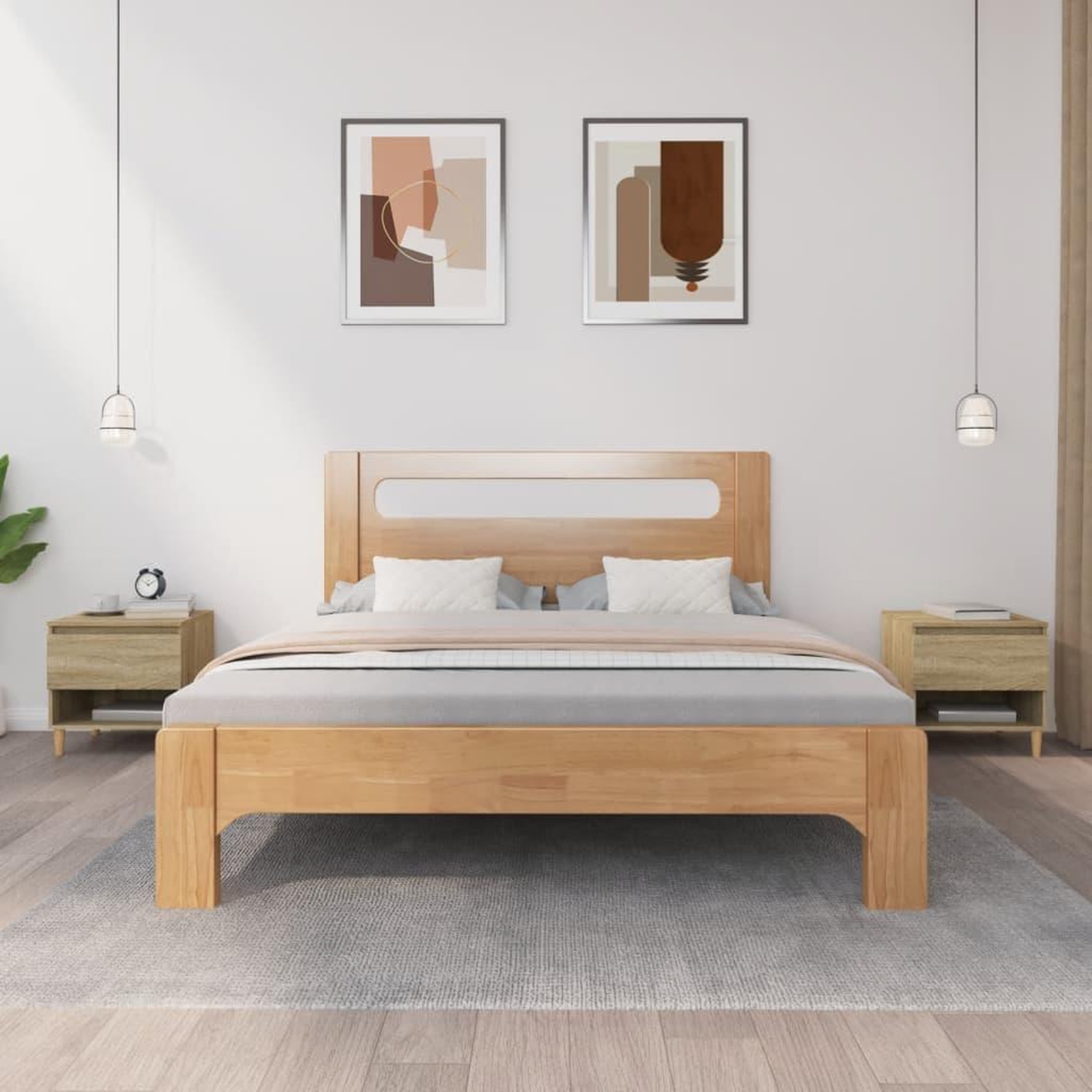 Voir la diapositive 1 : VIDAXL Tables de chevet 2pcs Chene sonoma 50x46x50cm Bois d'ingenierie