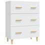 Voir la diapositive 2 : VIDAXL Buffet Blanc 70x34x90 cm Bois d'ingenierie
