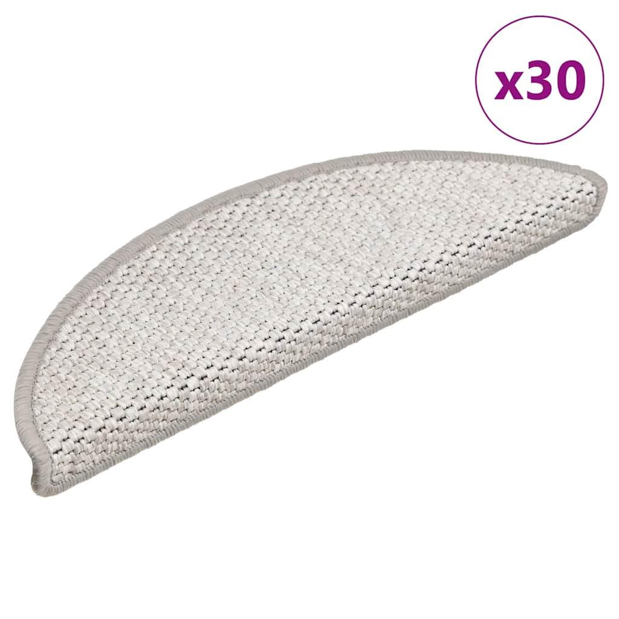 VIDAXL Tapis d'escalier autocollants 30 pcs 56x17x3 cm platine
