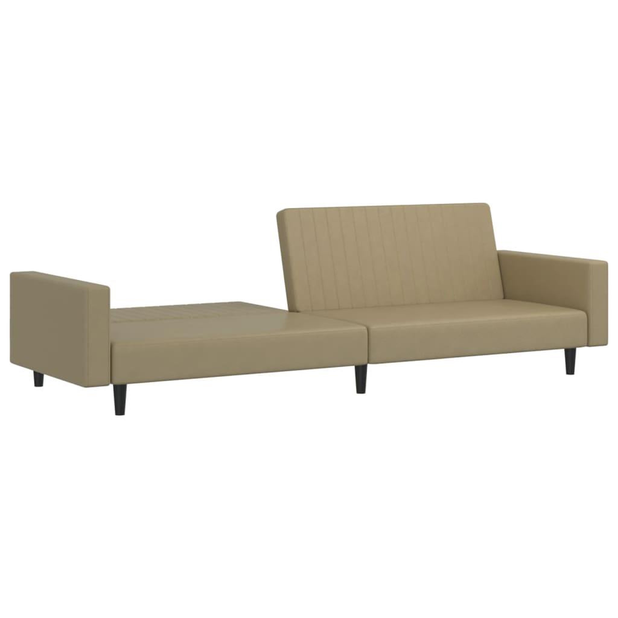 Voir la diapositive 4 : VIDAXL Canape-lit 2 places cappuccino similicuir
